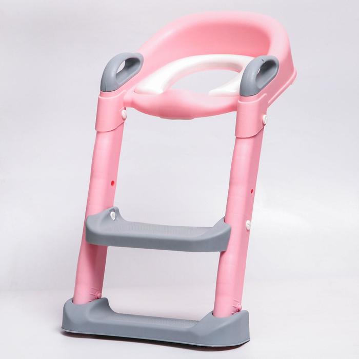 фото Детское сиденье на унитаз, цвет серый/розовый