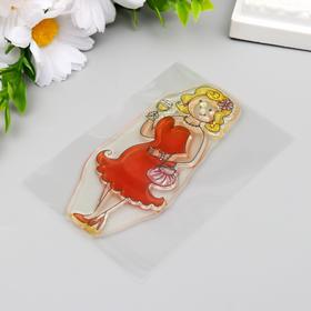 

Штамп для скрапбукинга "Дама в красном" 10х4,5 см