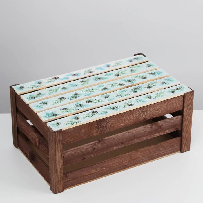 Ящик деревянный «Шишки», 21 × 30 × 15  см