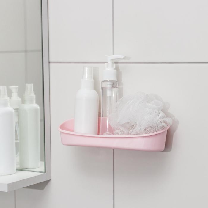 Держатель для ванных принадлежностей на присосках, 23×10×5 см, цвет МИКС держатель для ванных и кухонных принадлежностей на липучке 17×7×12 см цвет микс