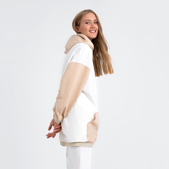 фото Худи женское minaku: casual collection цвет бежевый/экрю, р-р 50