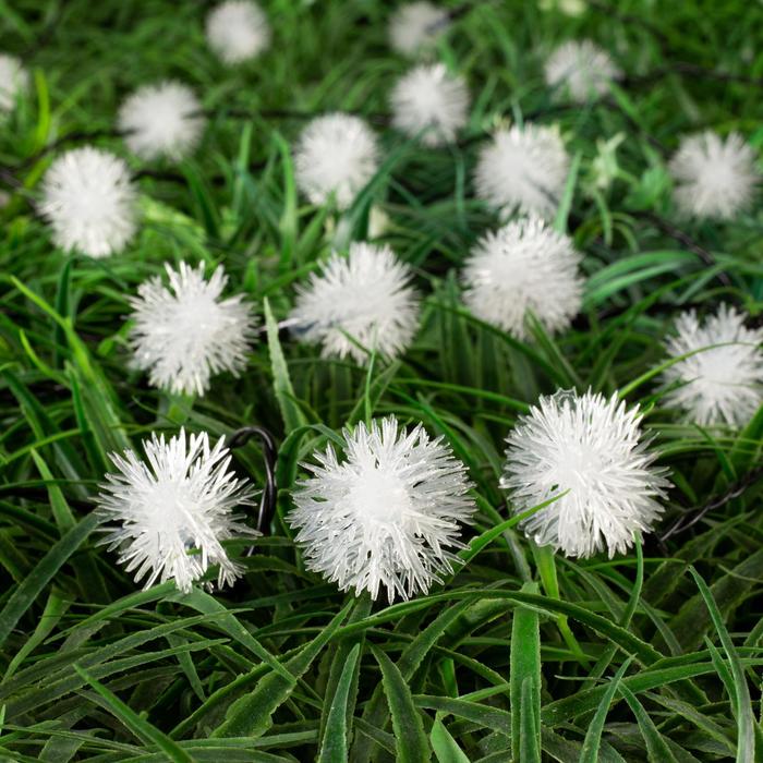 

Гирлянда «Нить» 4.5 м с насадками «Ёжики», IP44, тёмная нить, 30 LED, свечение белое, 2 режима, солнечная батарея