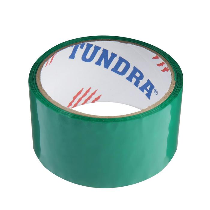 Лента клейкая TUNDRA, зеленая, 45 мкм, 48 мм х 24 м
