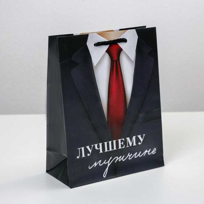 

Пакет подарочный ламинированный, упаковка, «Лучшему мужчине», MS 18 х 23 х 8 см
