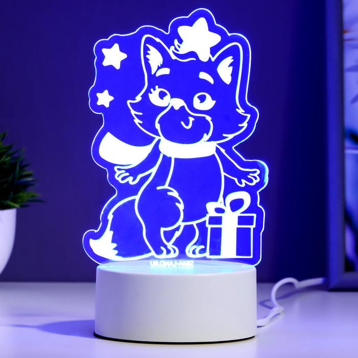 Светильник Кот с подарком LED RGB от сети RISALUX