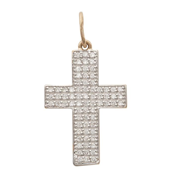 фото Подвеска позолота "православный крест" 51-00846, цвет белый в золоте нордика