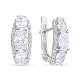 

Серьги посеребрение "Искорки" 10-05955, цвет белый в серебре