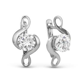 

Серьги посеребрение "Красота" 10-06500, цвет белый в серебре