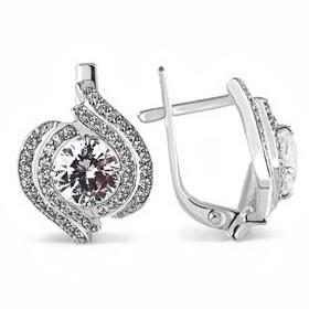 

Серьги посеребрение "Красота" 10-05757, цвет белый в серебре