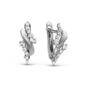 

Серьги посеребрение "Красота" 10-06129, цвет белый в серебре