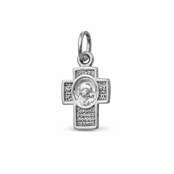 фото Подвеска посеребрение "православный крест" 51-06430, цвет белый в серебре нордика