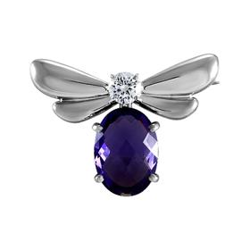 

Брошь посеребрение "Драгоценность" 60-06659, цвет бело-сиреневый в серебре