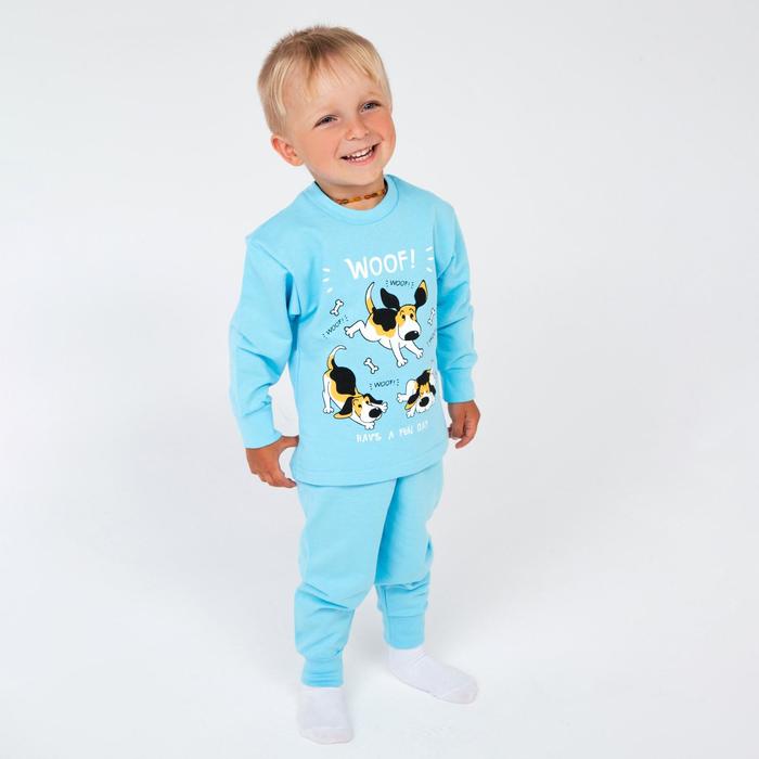 Пижама детская, цвет голубой, рост 86-92 см