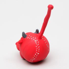 Игрушка для собак "Бычок-мяч", латекс, 20 см, красная от Сима-ленд