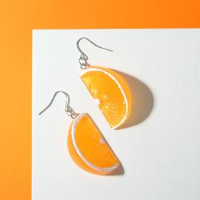 

Серьги пластик "Вкусности" дольки апельсина, цвет светло-оранжевый