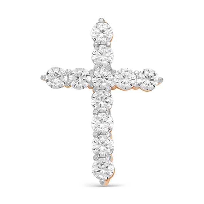 фото Подвеска позолота "православный крест" 59-04760, цвет белый в золоте нордика