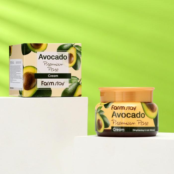 Лифтинг-крем для лица FarmStay Avocado Premium Pore Cream с авокадо, 100 г осветляющий лифтинг крем для лица с экстрактом авокадо avocado premium pore cream 100г