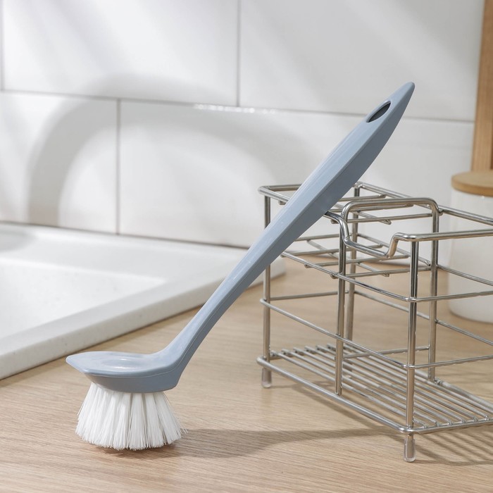 Щётка для посуды с прямой ручкой Etna, цвет серый щётка для посуды plast team 3002 bali с эргономичной ручкой 50×60×230 мм