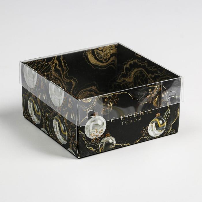 Коробка для кондитерских изделий с PVC крышкой «Gold», 12 х 6 х 11,5 см коробка для кондитерских изделий с pvc крышкой эко 12 х 6 х 11 5 см
