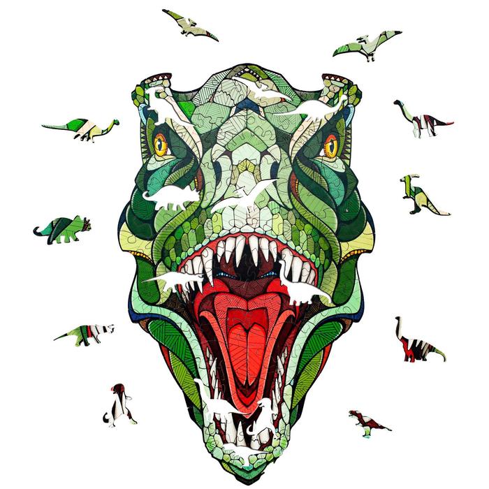 Деревянный пазл-головоломка Ewa Динозавр T-REX, 40×24 см