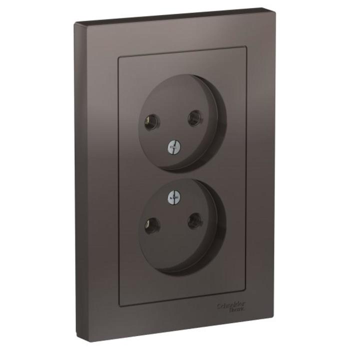 

Розетка двойная SE ATLASDESIGN, 16 А, без з/к, со шторками, в сборе, цвет мокко