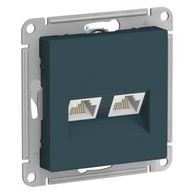 

Розетка компьютерная RJ45+RJ45 SE ATLASDESIGN, 16А, двойная, кат.5Е, механизм,цвет изумруд
