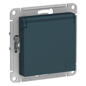 

Розетка SE ATLASDESIGN, 16 А, с з/к, со штор., с крыш., IP20, механизм, цвет изумруд