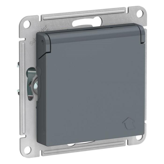 

Розетка SE ATLASDESIGN, 16 А, с з/к, со штор., с крыш., IP20, механизм, цвет грифель