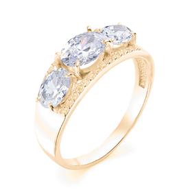 Кольцо позолота "Драгоценность" 20-05955, цвет белый в золоте, размер 18 от Сима-ленд