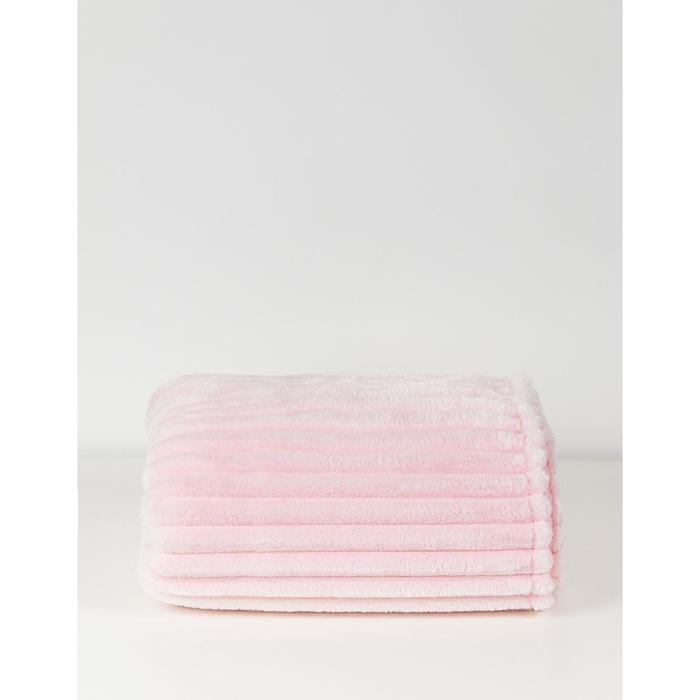 Плед «Зефирка», размер 120x90 см, цвет розовый, полоски