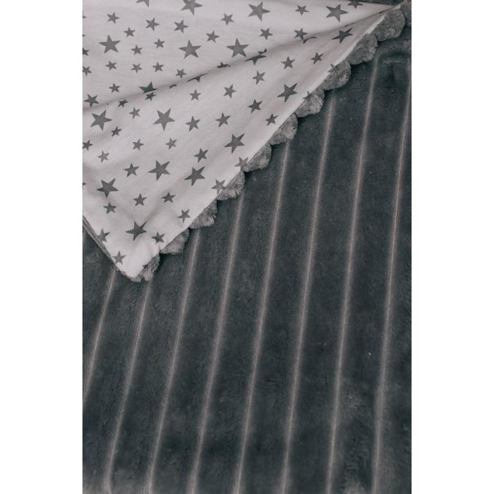 Плед «Зефирка» с подкладом, размер 120x85 см, цвет серый, полоски
