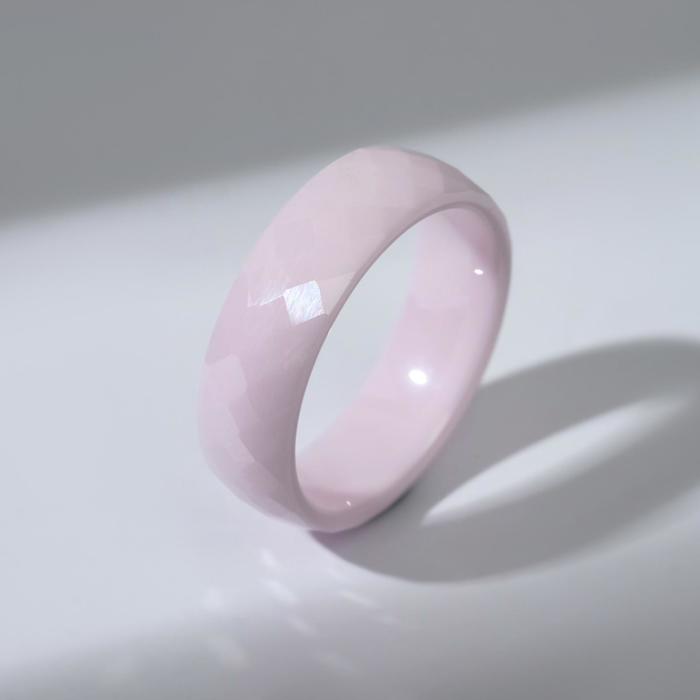 фото Кольцо керамика "минимал" огранка ромб, цвет розовый, 16 размер vel vett
