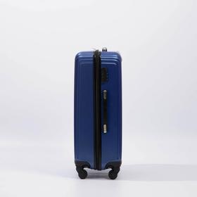 

Чемодан средний 24", отдел на молнии, кодовый замок, 4 колеса, цвет синий