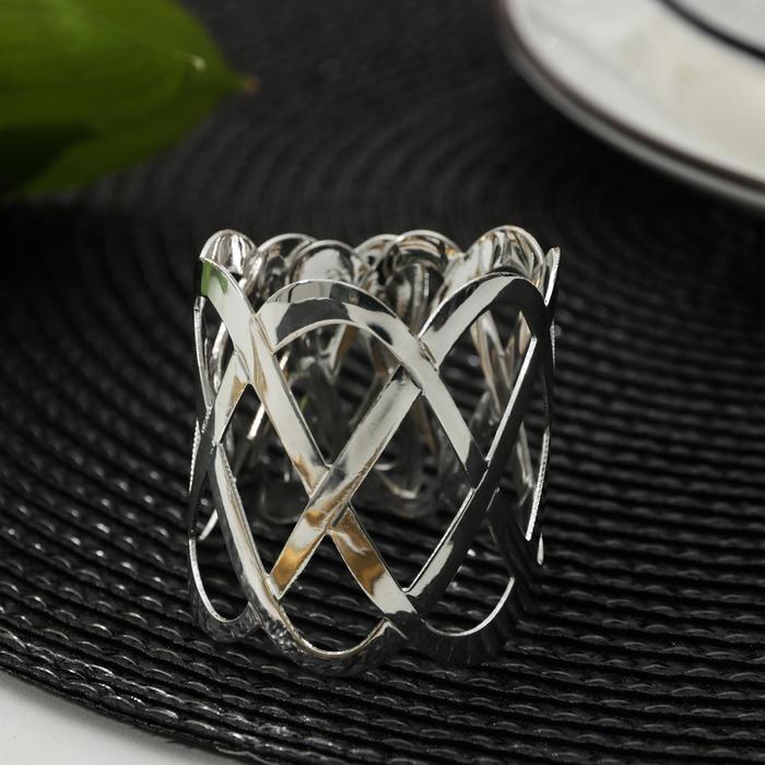 Кольцо для салфетки «Рэн», 4,5×5 см, цвет серебряный кольцо для салфетки рэн 4 5×4 5×5 см цвет серебристый