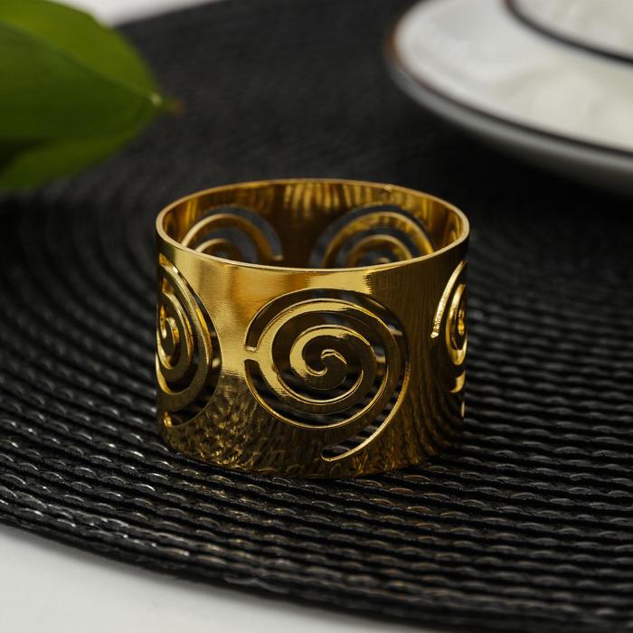Кольцо для салфетки «Тамоэ», 4,5×3 см, цвет золотой кольцо для салфетки тамоэ 4 5×4 5×3 см цвет золотой