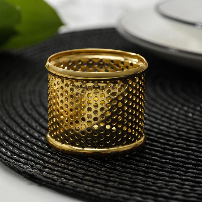 Кольцо для салфетки «Лист», 4×3,5 см, цвет золотой кольцо для салфетки лист 4×4×3 5 см цвет золотой