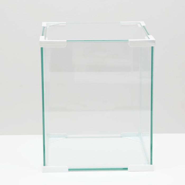 Аквариум Куб белый уголок, покровное стекло,  31л,  30 x 30 x 35 см