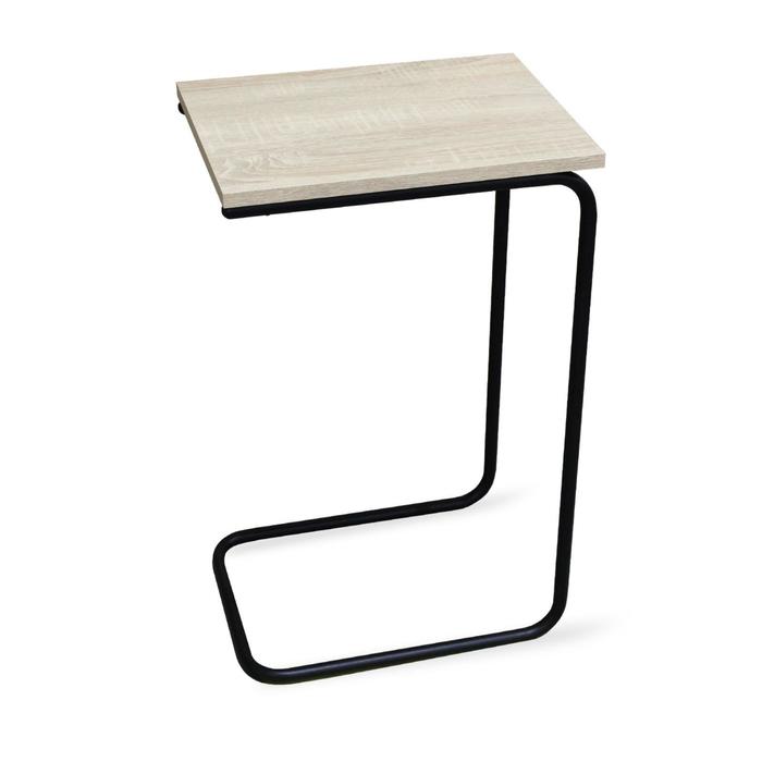 Столик приставной, 400х300х640, Дуб беленый/Черный муар приставной столик мебелик акцент дуб шампань