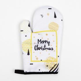 

Кухонный новогодний набор Доляна Merry Christmas, прихватка 17*17 см, варежка 25*17 см,100% п/э