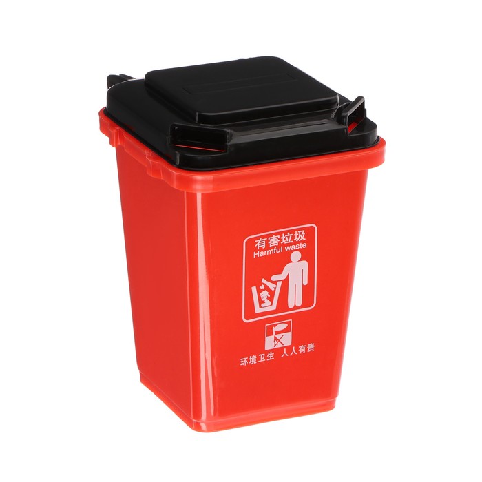 Контейнер под мелкий мусор, 8.5×9.6×11 см, красный цена и фото