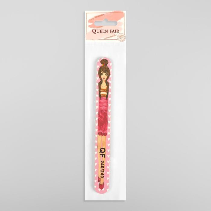 Пилка-наждак "Ассорти", абразивность 240/240, 18см, классика, рисунок МИКС