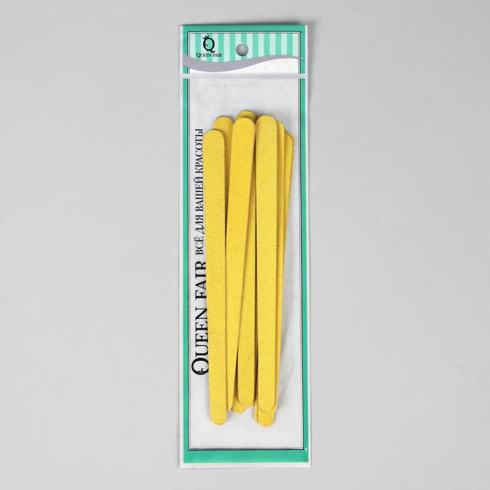 Пилка-наждак, абразивность 200/200, 10шт, 18см, классика, цвет МИКС