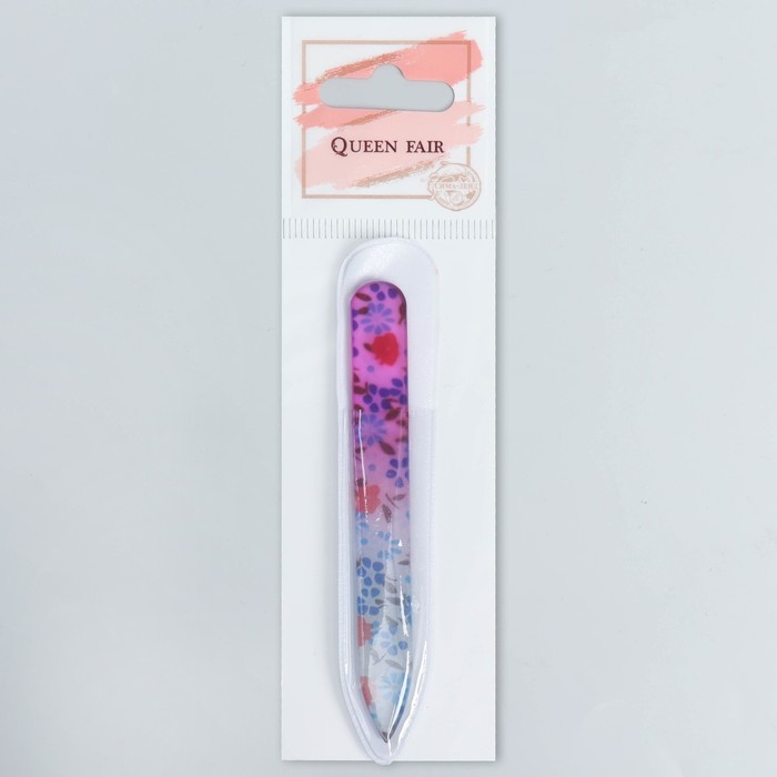 Пилка стеклянная для ногтей "Ассорти", 9см, рисунок МИКС