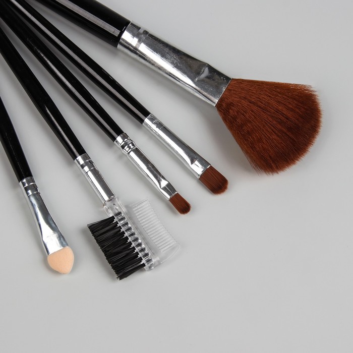 Набор кистей для макияжа, 5 предметов, цвет коричневый