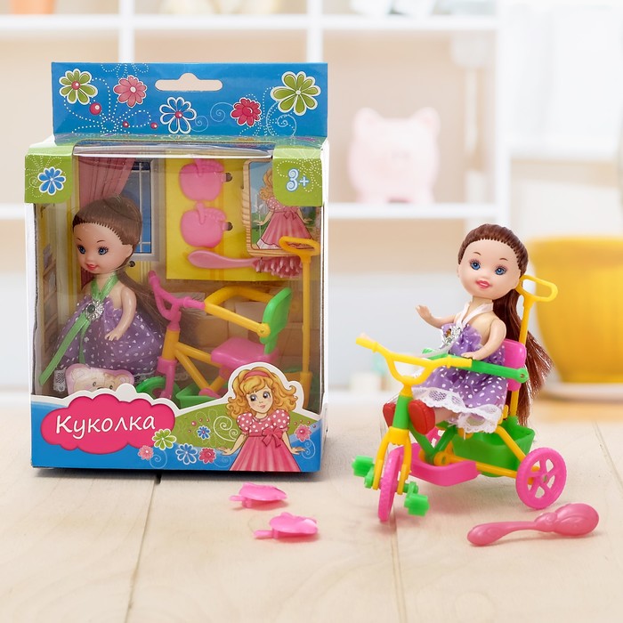 Кукла малышка "Кариночка" с велосипедом и аксессуарами