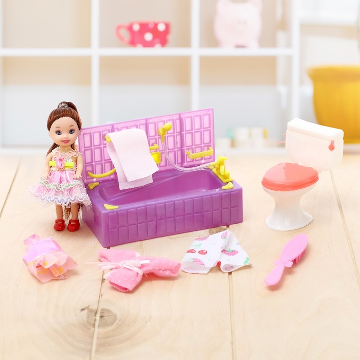 Кукла малышка "Региночка" с ванной комнатой, с аксессуарами
