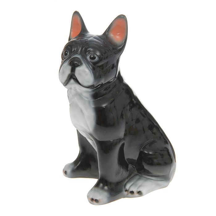 Копилка "Французский бульдог" большая, глянец, чёрная