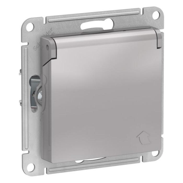 

Розетка SE ATLASDESIGN, 16 А, с з/к, со штор., с крыш., IP20, механизм, цвет алюминий