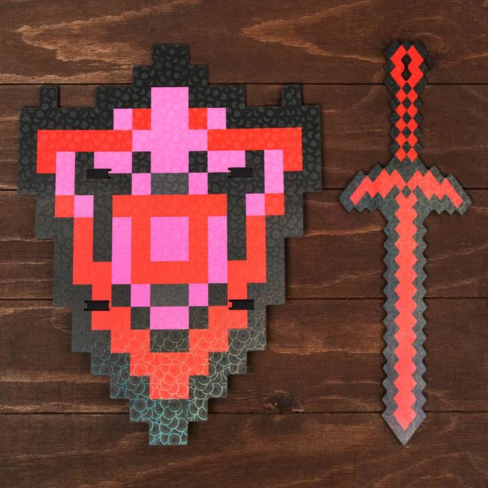 Набор деревянных сувениров Рубиновое оружие щит, меч набор деревянных сувениров рубиновое оружие щит меч