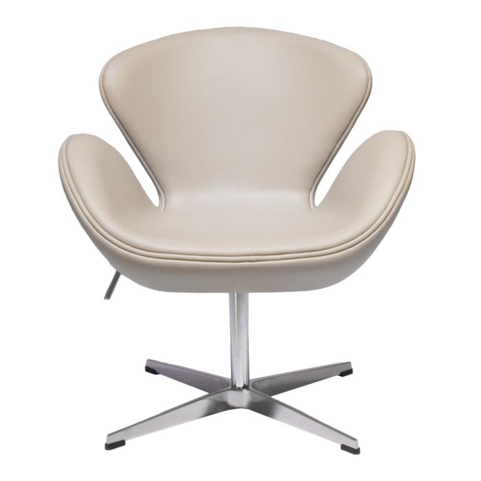 фото Кресло swan chair, 700 × 610 × 950 мм, искусственная кожа, цвет латте bradex home